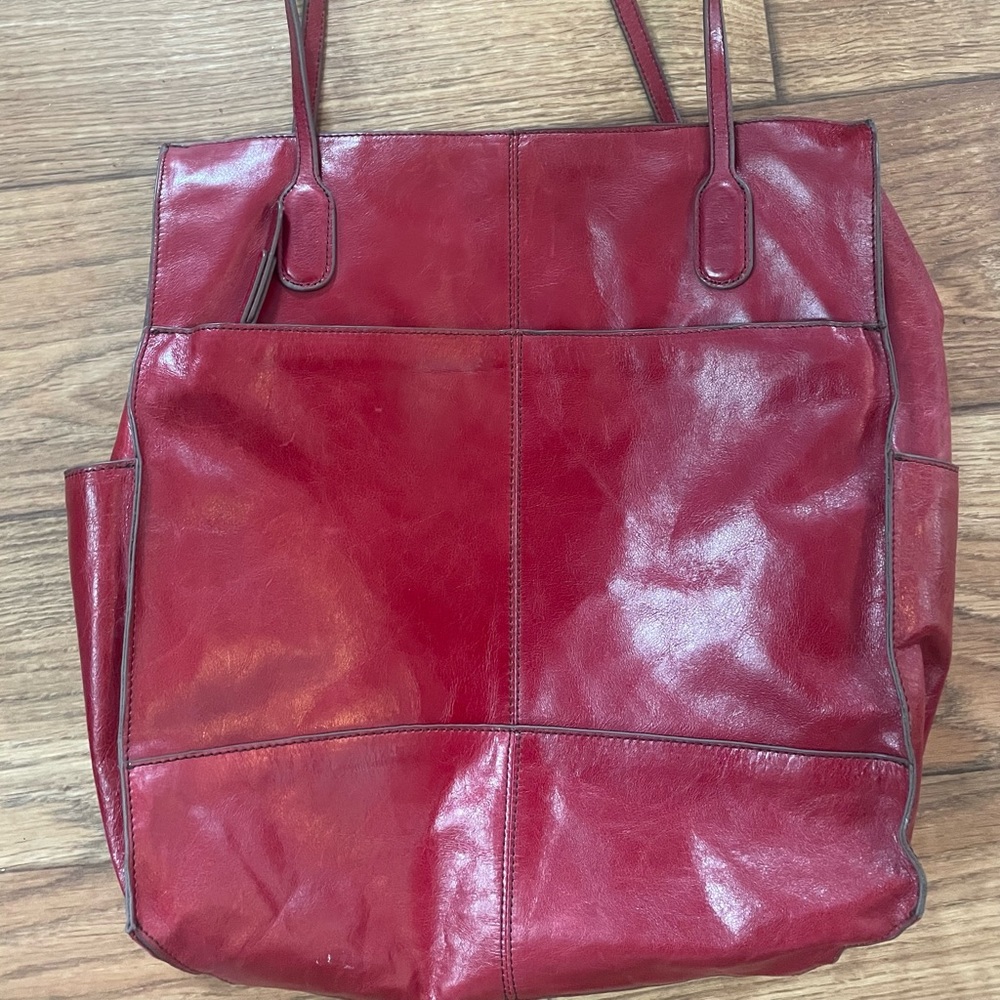 red hobo bag leather